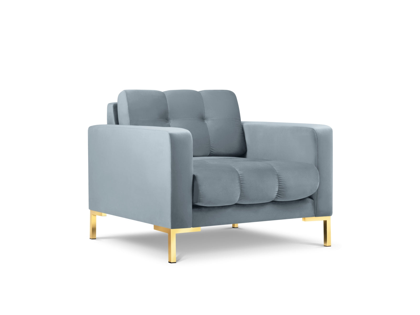 Mamaia Velour Sessel 1 Sitz in Light Blue/Gold präsentiert im Onlineshop von KAQTU Design AG. Sessel ist von Micadoni