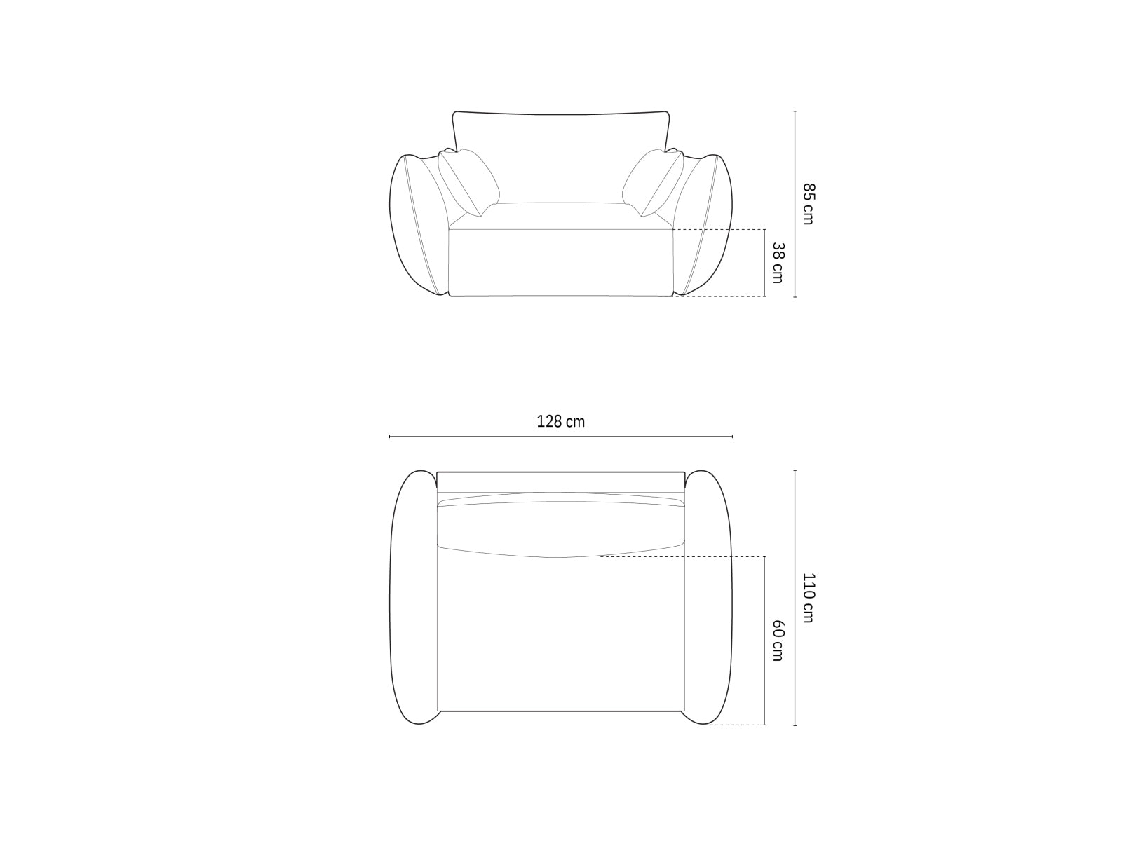 Stylischer Kaelle Velour Sessel in edlem Schwarz, perfekt für stilvolle Interiors. Bequeme Polsterung und erstklassige Materialien von Micadoni.