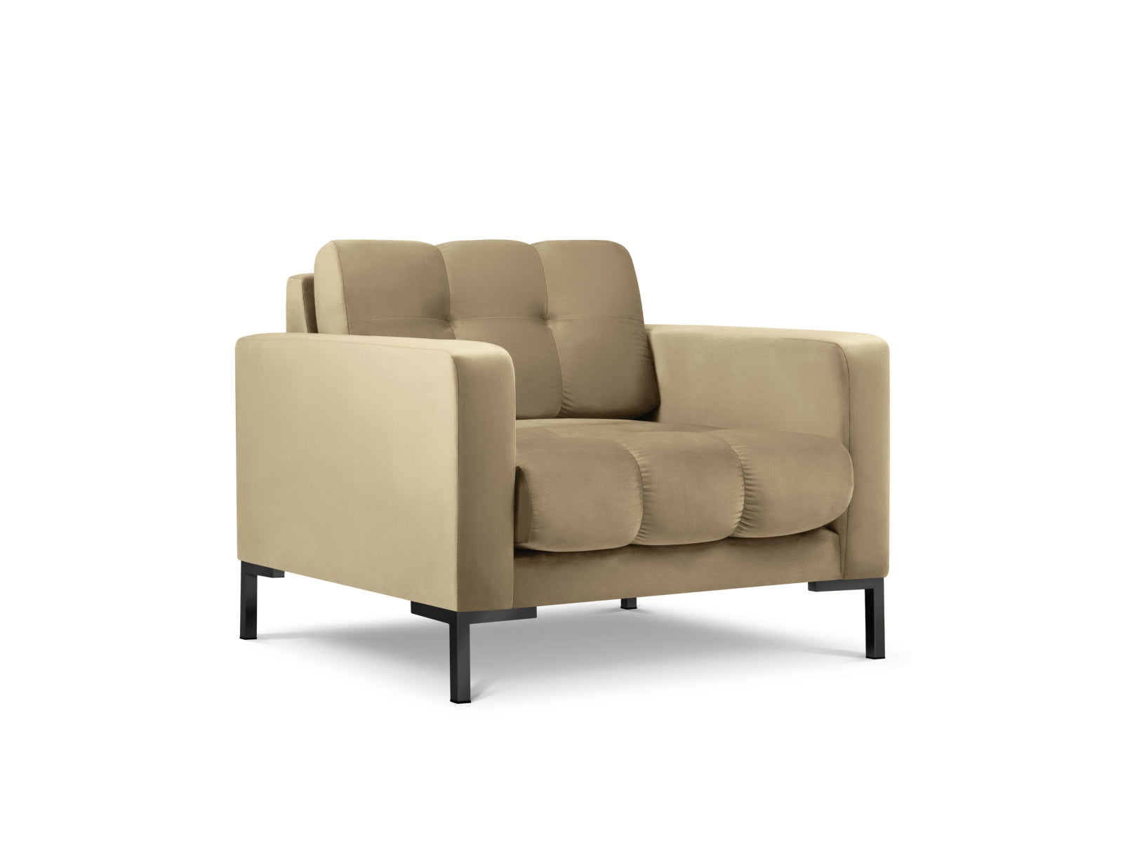 Mamaia Velour Sessel 1 Sitz in Beige/Schwarz präsentiert im Onlineshop von KAQTU Design AG. Sessel ist von Micadoni
