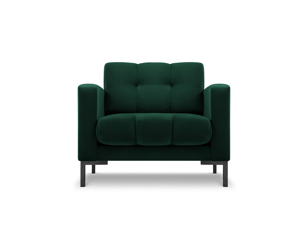Mamaia Velour Sessel 1 Sitz in Bottle Green/Schwarz-Bluvel präsentiert im Onlineshop von KAQTU Design AG. Sessel ist von Micadoni
