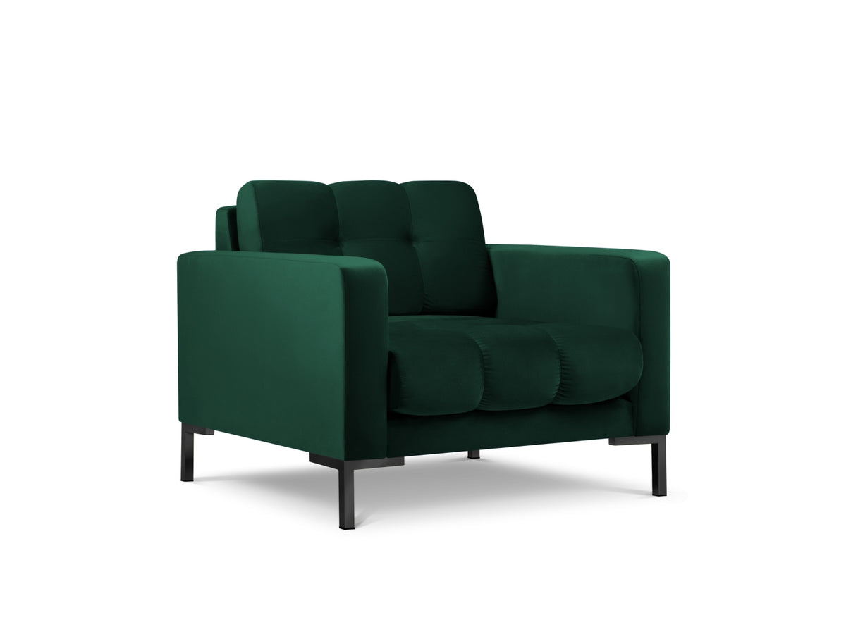 Mamaia Velour Sessel 1 Sitz in Bottle Green/Schwarz-Bluvel präsentiert im Onlineshop von KAQTU Design AG. Sessel ist von Micadoni