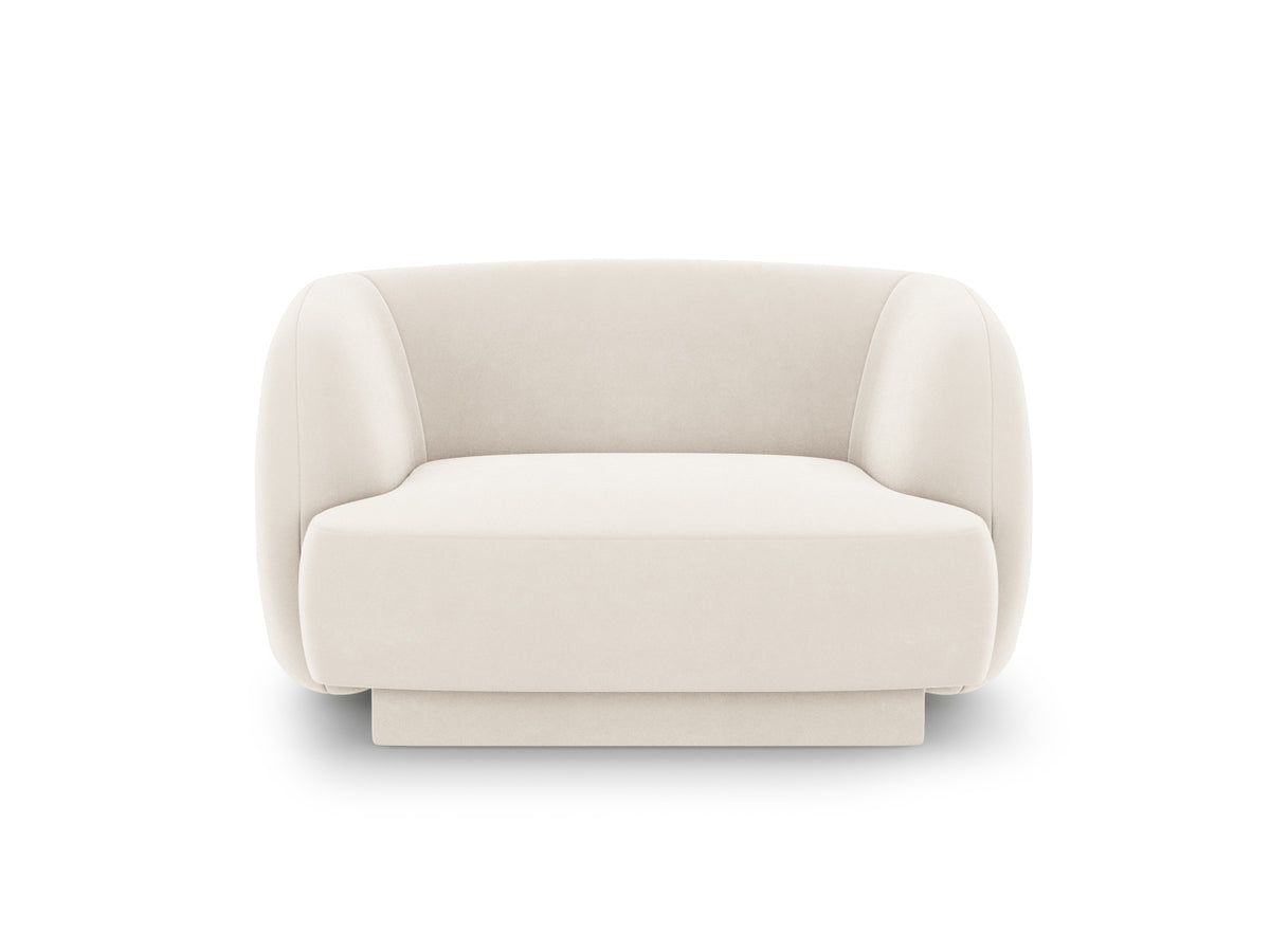 Miley Velour Sessel 1 Sitz in Light Beige-Bluvel präsentiert im Onlineshop von KAQTU Design AG. Sessel ist von Micadoni