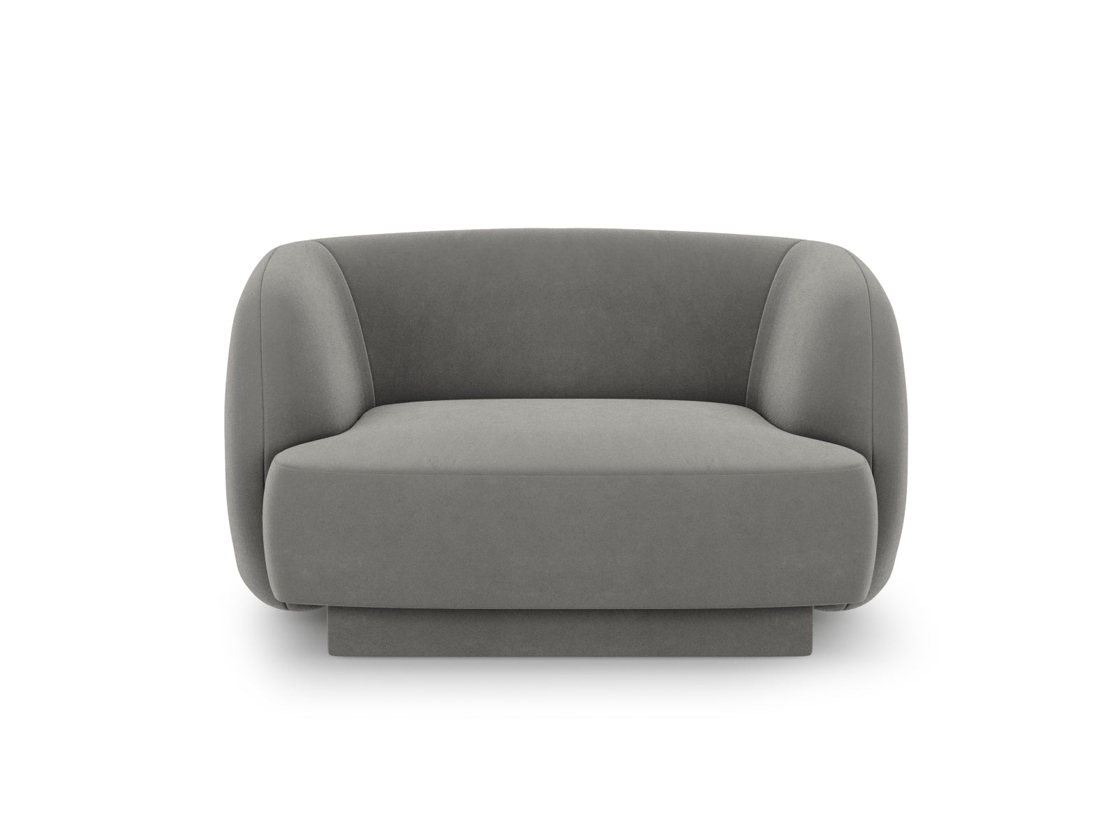 Miley Velour Sessel 1 Sitz in Light Grey-Bluvel präsentiert im Onlineshop von KAQTU Design AG. Sessel ist von Micadoni