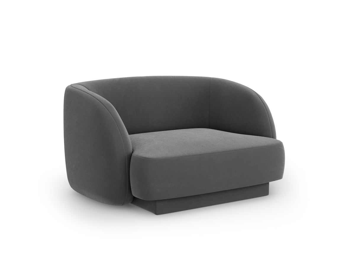 Miley Velour Sessel 1 Sitz in Grey-Bluvel präsentiert im Onlineshop von KAQTU Design AG. Sessel ist von Micadoni