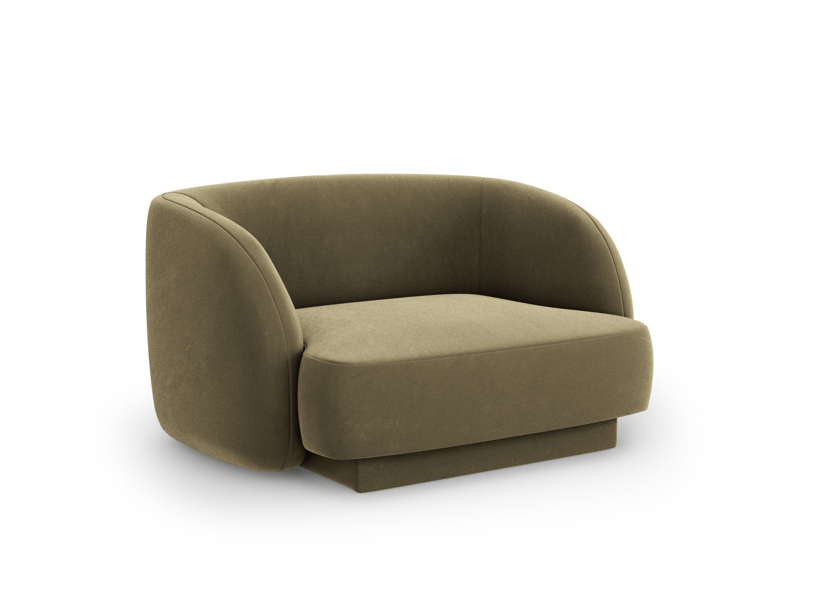 Eleganter Miley Velour Sessel in Green-Bluvel, ideal für stilvolle Wohnräume. Hochwertige Verarbeitung von Micadoni.