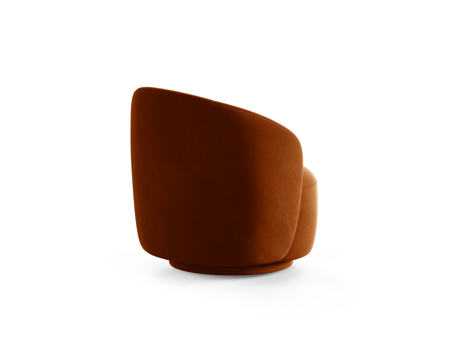 Eleganter Drehsessel Letizia in warmem Terracotta, ideal für stilvolle Wohnräume und entspannte Momente.