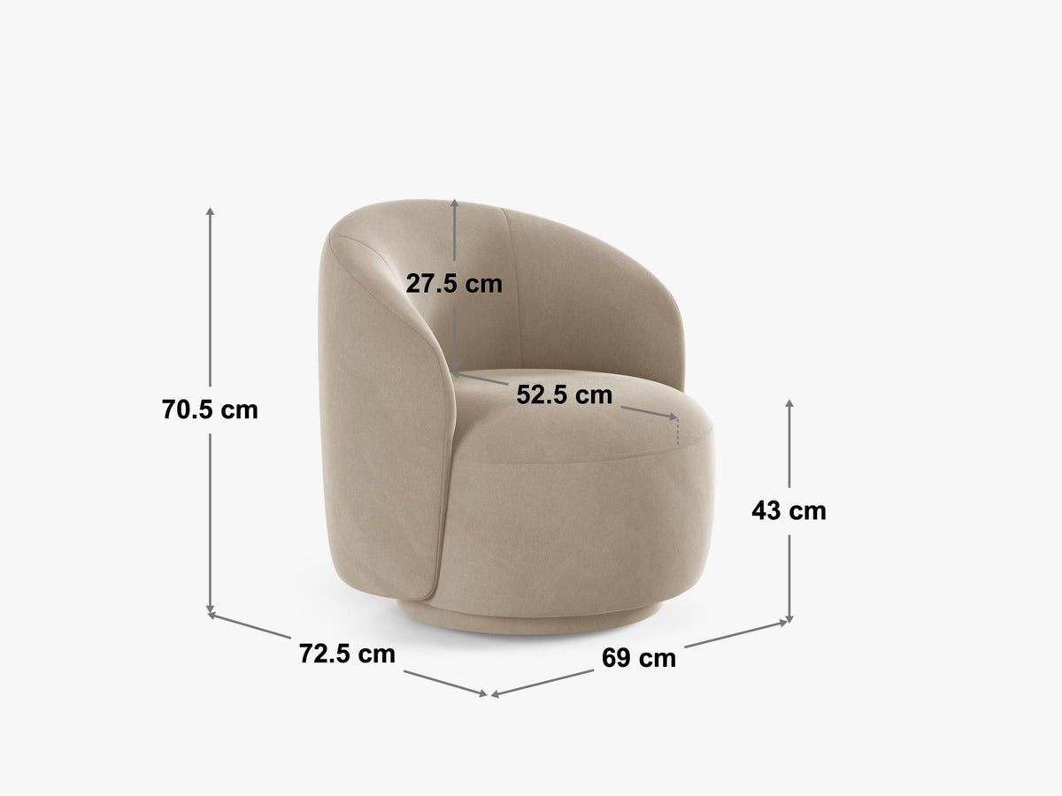 Drehsessel Letizia in Ivory-CORAL präsentiert im Onlineshop von KAQTU Design AG. Drehsessel ist von Micadoni