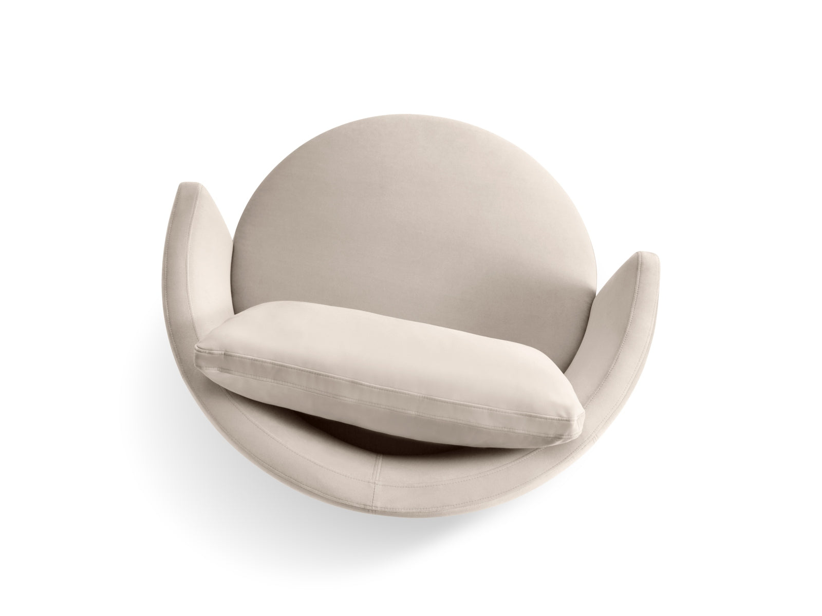Bliss Swivel Velour Armchair XL 1.5 Sitzer in Beige präsentiert im Onlineshop von KAQTU Design AG. Sessel ist von Micadoni