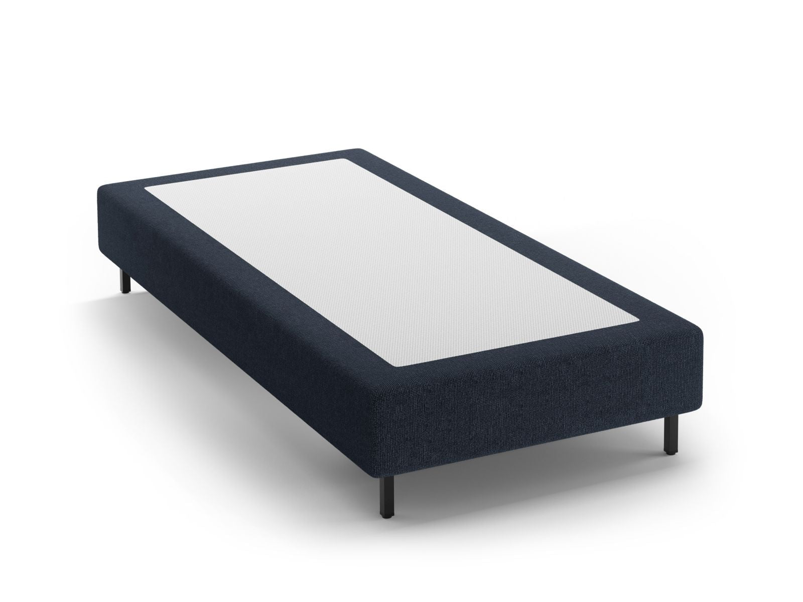 Elegantes Bettgestell Whale in edlem Navy Blue von Micadoni, ideal für stilvolle Schlafzimmer. Breite 100 cm, modernes und ansprechendes Design.