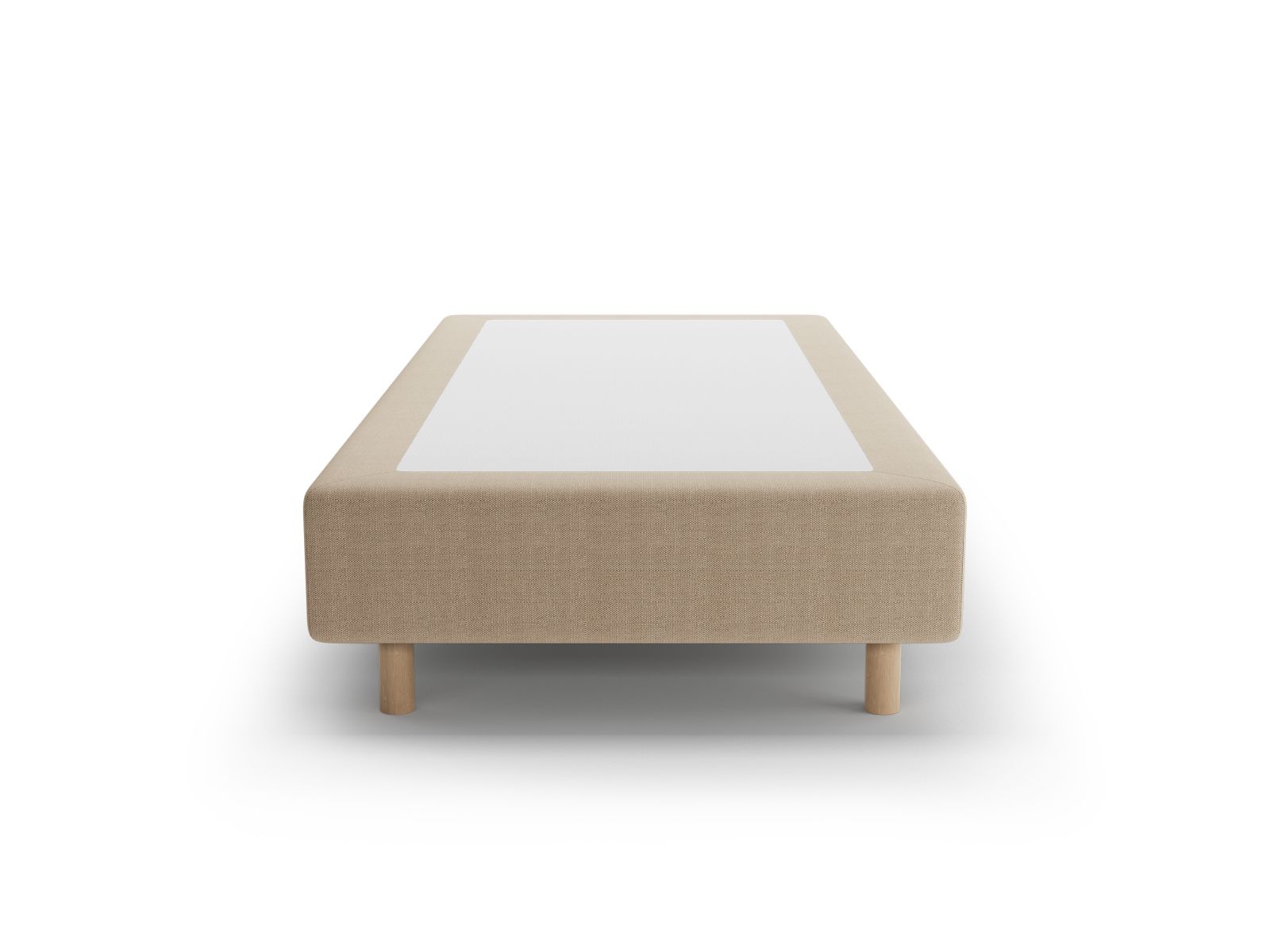 Elegantes Bettgestell Whale in sanftem Beige, ideal für stilvolle Schlafzimmer, präsentiert von Micadoni im KAQTU Onlineshop.