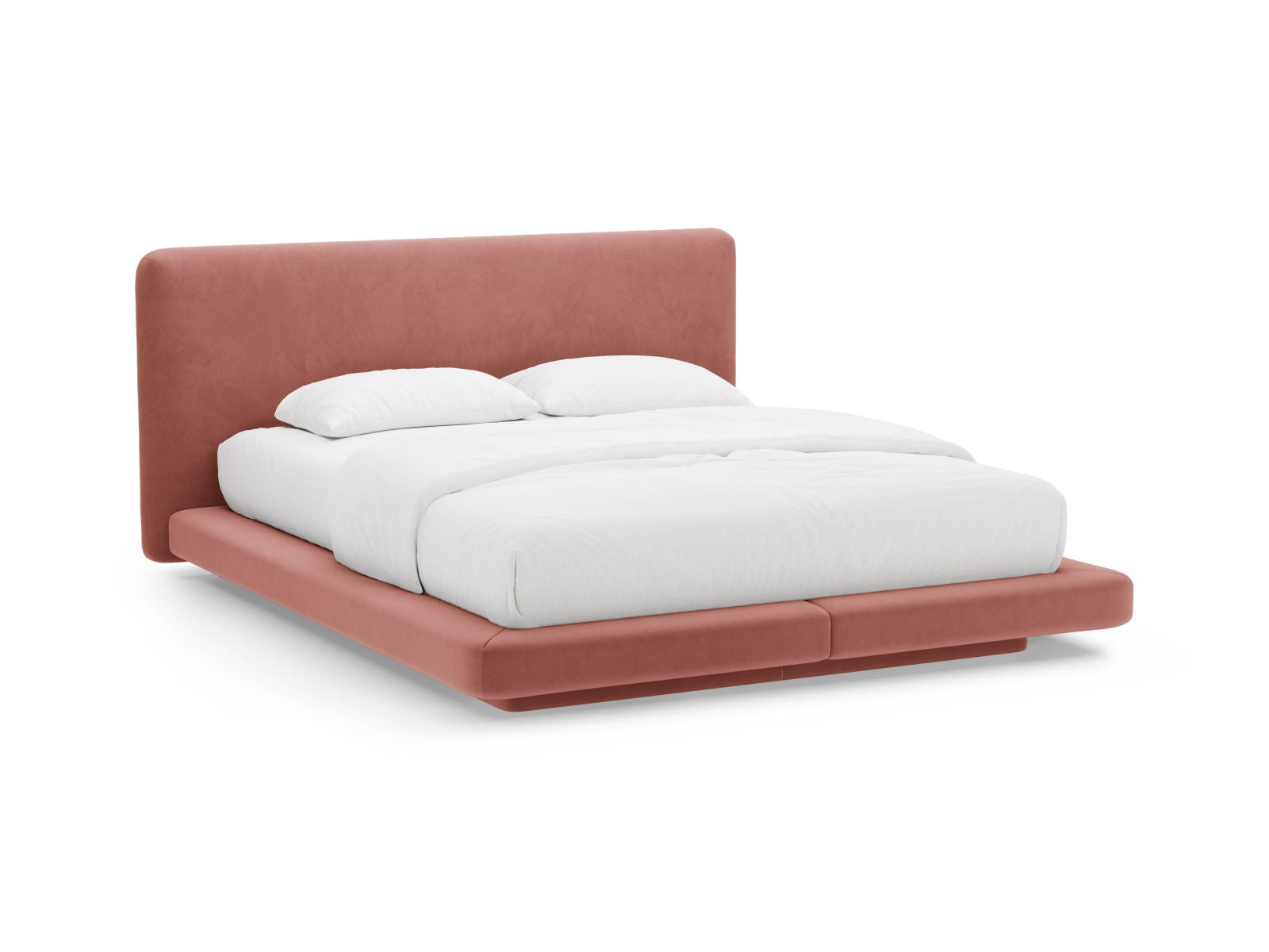 Linea Bett mit Kopfteil 140cm in Pink-Magic Velvet präsentiert im Onlineshop von KAQTU Design AG. Bett ist von Micadoni