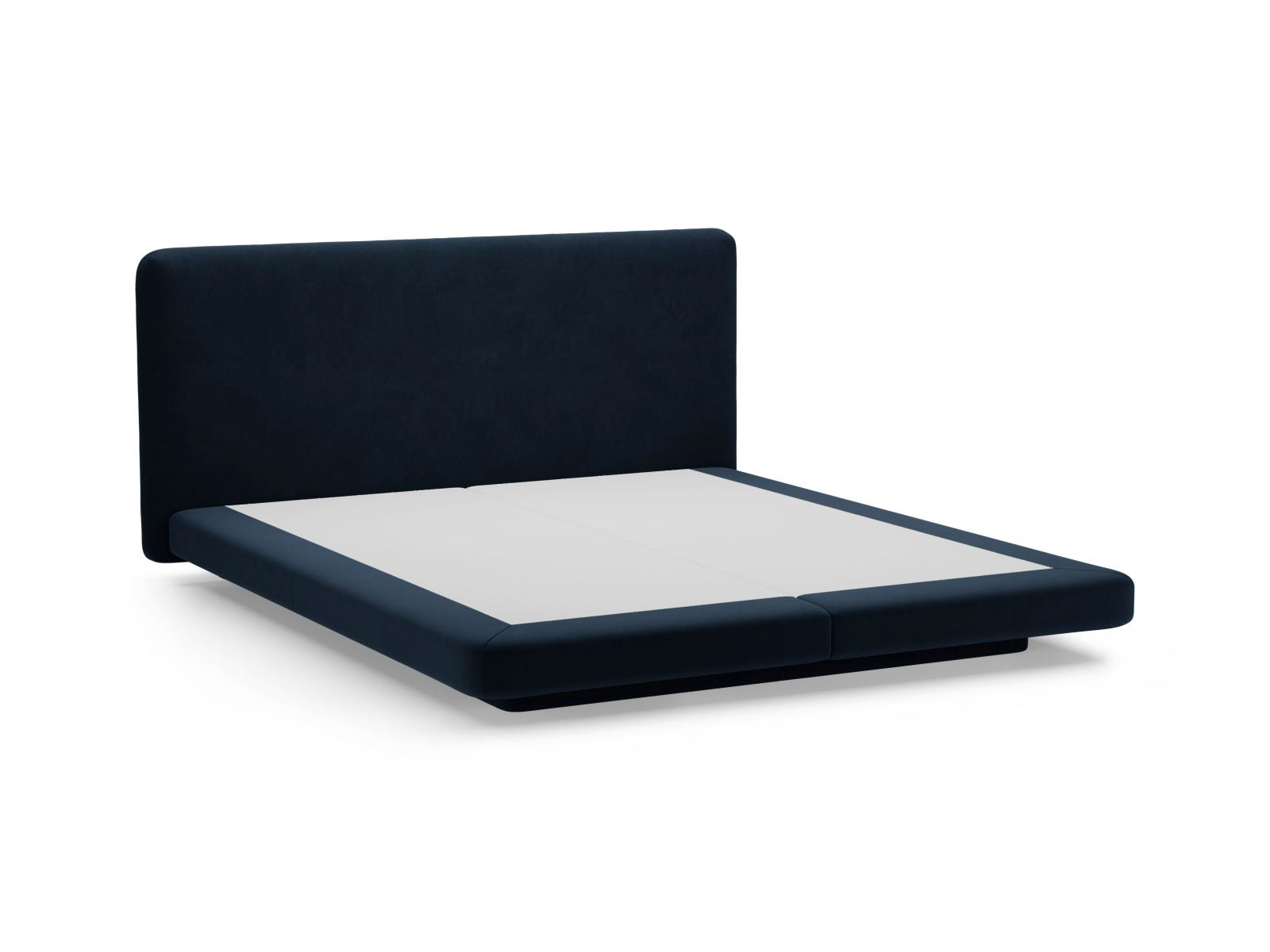 Elegantes Linea Bett in Royal Blue-Magic Velvet, 140 cm Kopfteil, ideal für stilvolle Schlafzimmergestaltung. Hochwertige Qualität von Micadoni.