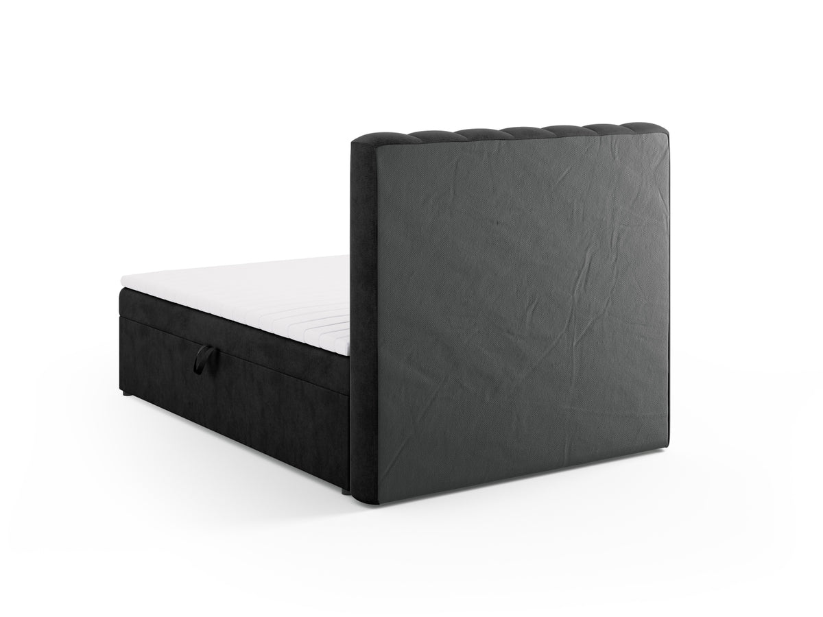 Kelp Boxspringbett Set 140cm: Headboard + Box Springs/Matratze + Matratze Topper in Black-Moly präsentiert im Onlineshop von KAQTU Design AG. Bett ist von Micadoni