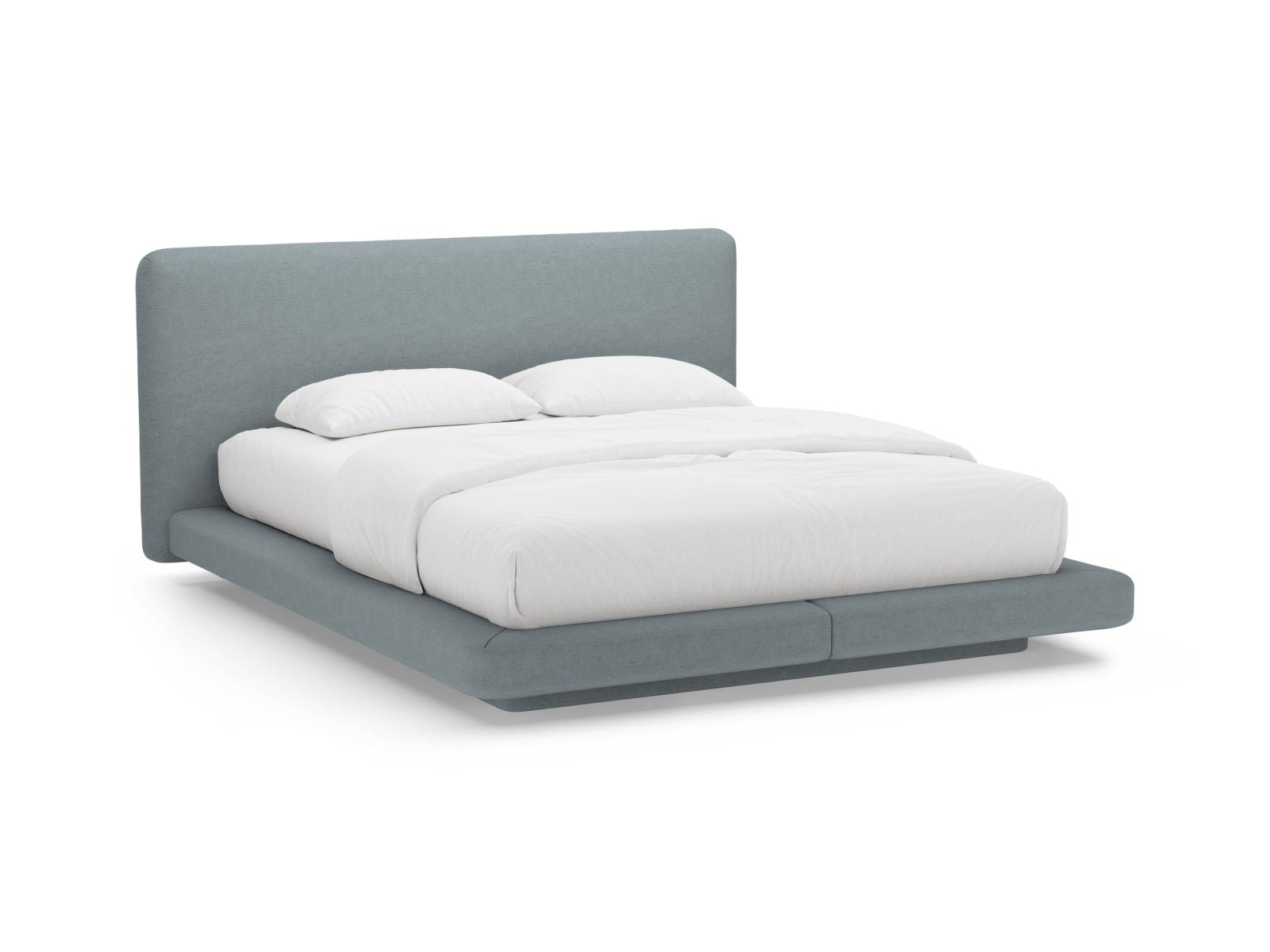 Linea Bett mit Kopfteil 140cm in Light Blue-Moly präsentiert im Onlineshop von KAQTU Design AG. Bett ist von Micadoni