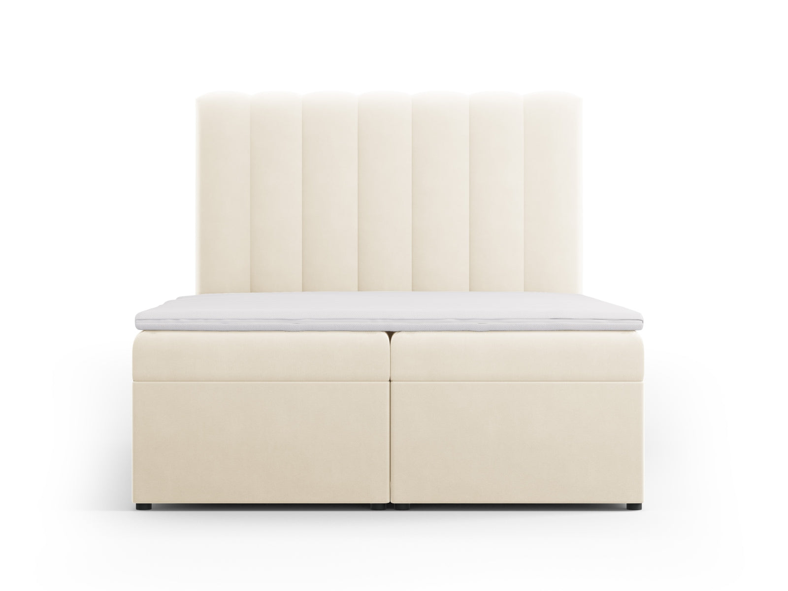 Kelp Boxspring Bett Set: Headboard + Box Springs/Matratze + Matratze Topper  in Light Beige präsentiert im Onlineshop von KAQTU Design AG. Bett ist von Micadoni