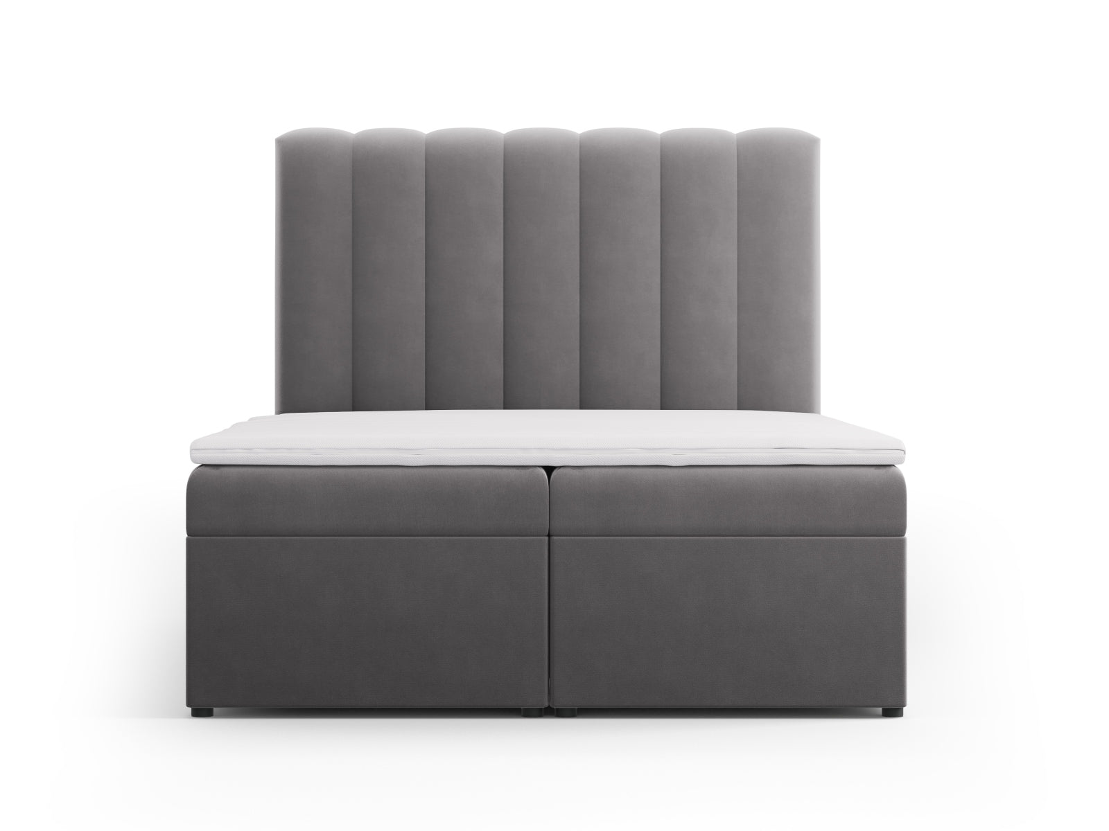 Kelp Boxspring Bett Set: Headboard + Box Springs/Matratze + Matratze Topper  in Grey präsentiert im Onlineshop von KAQTU Design AG. Bett ist von Micadoni