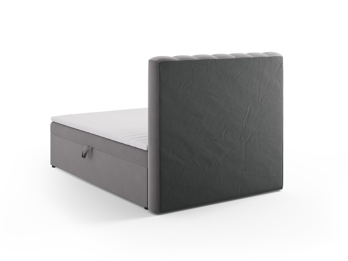 Kelp Boxspringbett Set 140cm: Headboard + Box Springs/Matratze + Matratze Topper in Grey-Bluvel präsentiert im Onlineshop von KAQTU Design AG. Bett ist von Micadoni