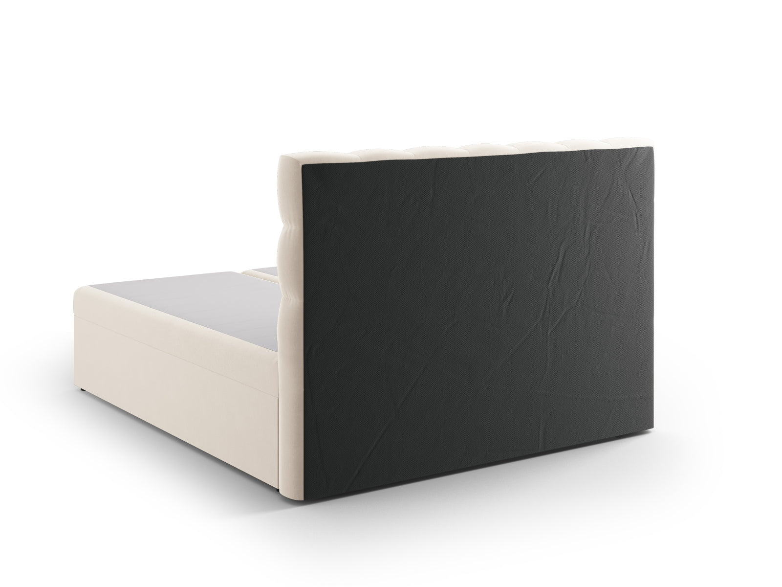 Mamaia Boxspring Bed Set: Headboard + Boxspringmatratze und Topper  140cm in Light Beige/Schwarz präsentiert im Onlineshop von KAQTU Design AG. Bett ist von Micadoni