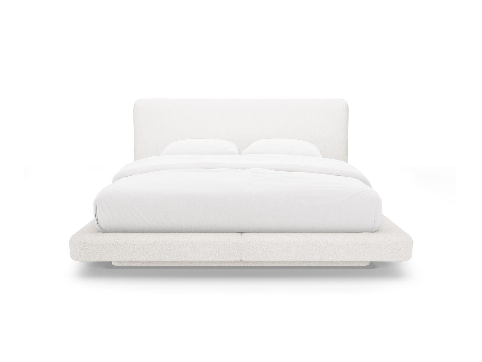 Elegantes Linea Bett mit 160 cm Kopfteil in stilvollem Weiß, ideal für moderne Schlafzimmer, von Micadoni.