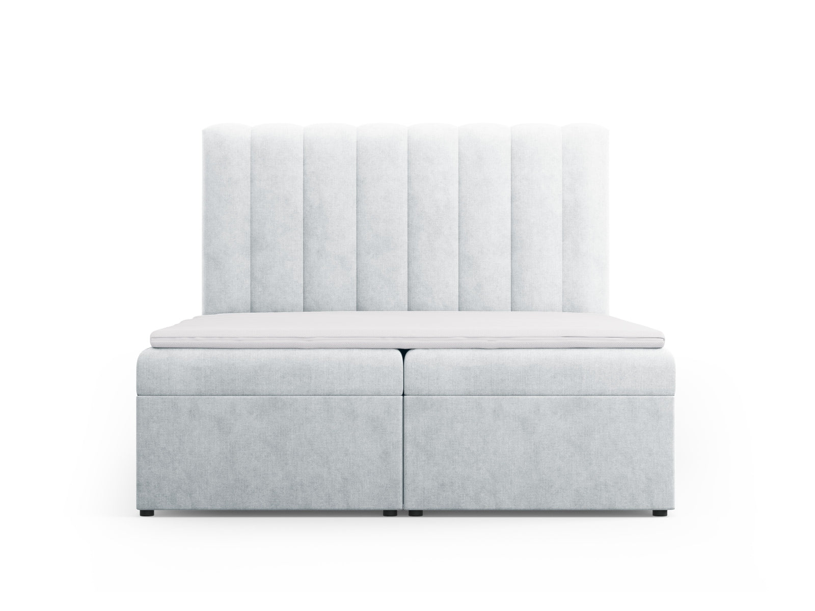 Kelp Boxspring Bett Set: Headboard + Box Springs/Matratze + Matratze Topper  in Light Grey präsentiert im Onlineshop von KAQTU Design AG. Bett ist von Micadoni