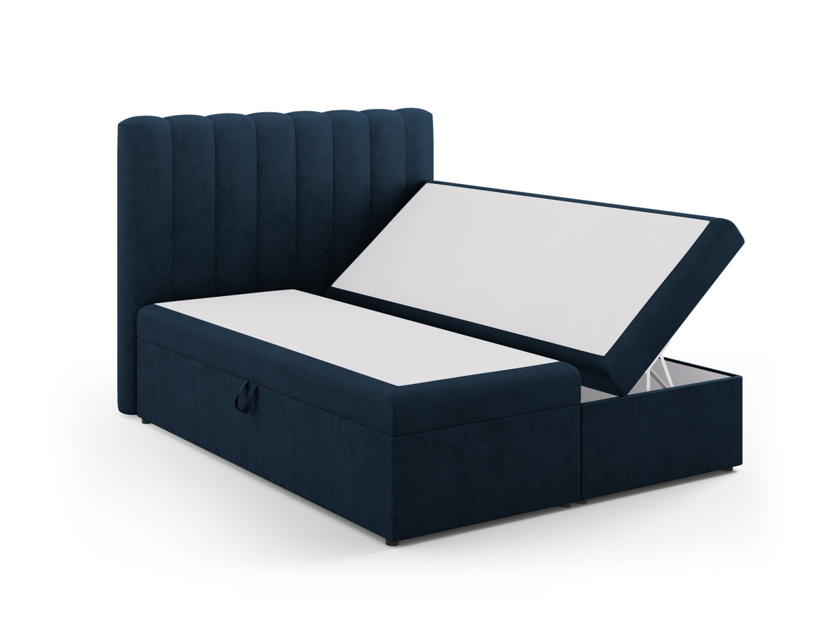 Kelp Boxspringbett Set 160cm: Headboard + Box Springs/Matratze + Matratze Topper in Royal Blue-Moly präsentiert im Onlineshop von KAQTU Design AG. Bett ist von Micadoni
