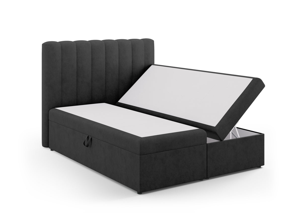 Kelp Boxspringbett Set 160cm: Headboard + Box Springs/Matratze + Matratze Topper in Anthracite-Moly präsentiert im Onlineshop von KAQTU Design AG. Bett ist von Micadoni