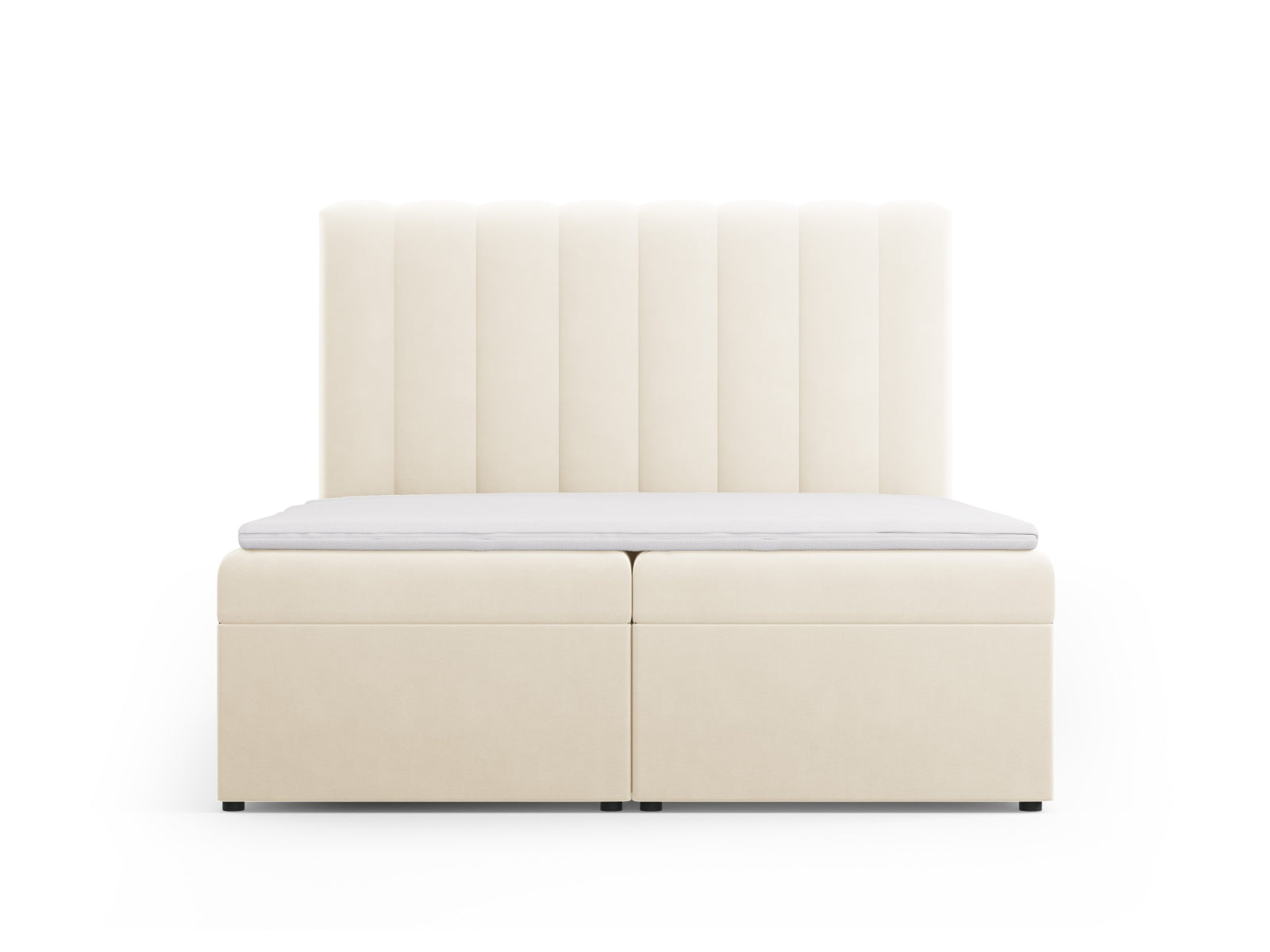 Kelp Boxspring Bett Set: Headboard + Box Springs/Matratze + Matratze Topper  in Light Beige präsentiert im Onlineshop von KAQTU Design AG. Bett ist von Micadoni