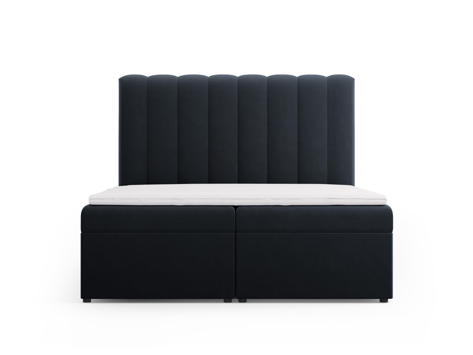 Kelp Boxspring Bett Set: Headboard + Box Springs/Matratze + Matratze Topper  in Dark Blue präsentiert im Onlineshop von KAQTU Design AG. Bett ist von Micadoni