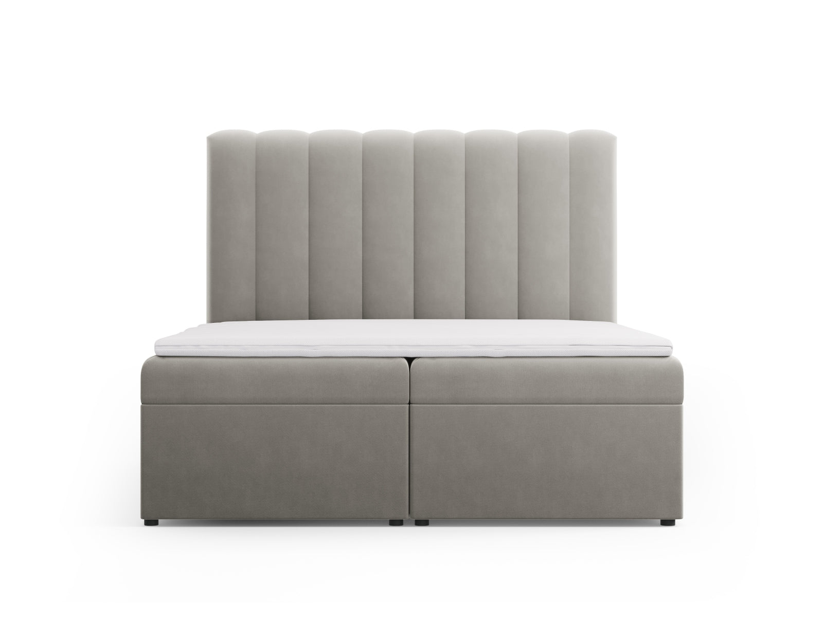 Kelp Boxspring Bett Set: Headboard + Box Springs/Matratze + Matratze Topper  in Light Grey präsentiert im Onlineshop von KAQTU Design AG. Bett ist von Micadoni