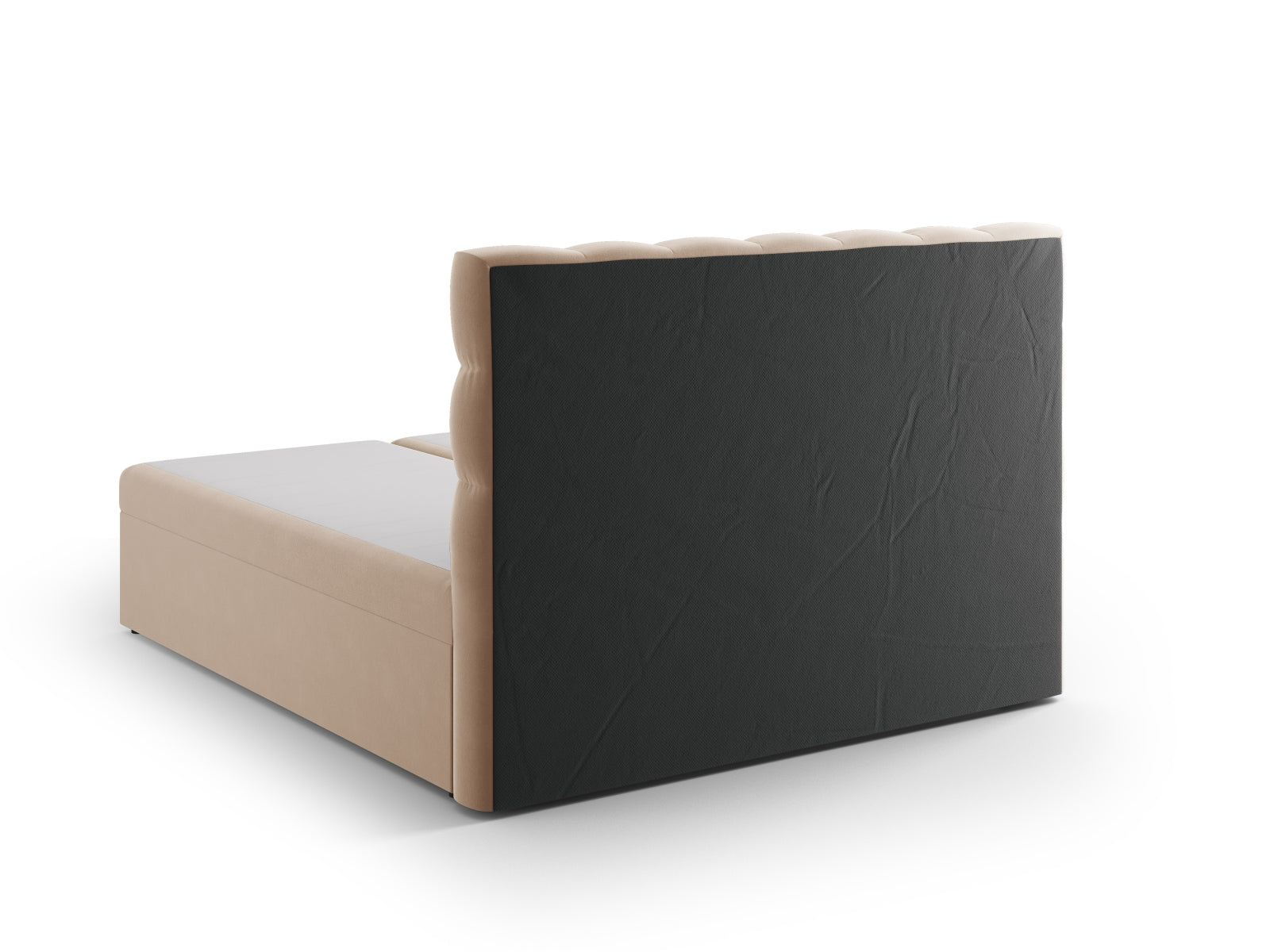 Mamaia Boxspring Bed Set: Headboard + Boxspringmatratze und Topper  160cm in Beige/Schwarz präsentiert im Onlineshop von KAQTU Design AG. Bett ist von Micadoni