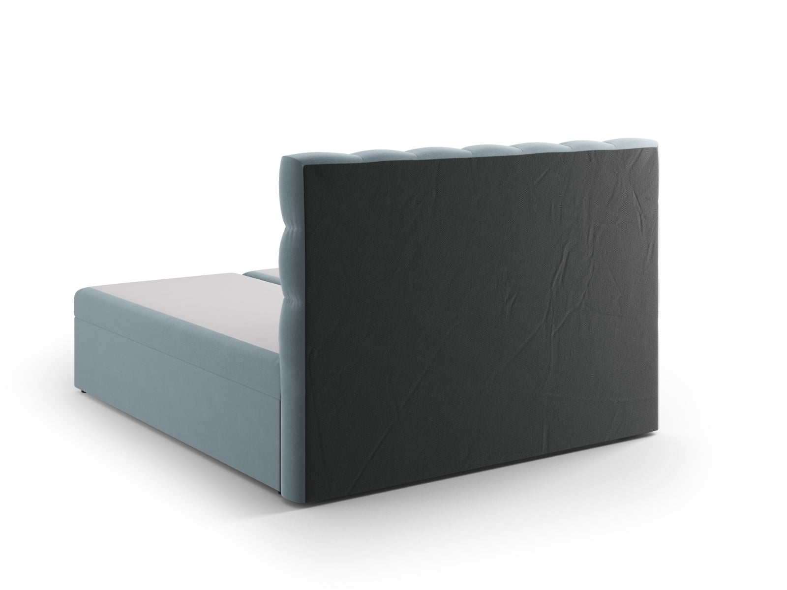 Mamaia Boxspring Bed Set: Headboard + Boxspringmatratze und Topper  160cm in Light Blue/Schwarz präsentiert im Onlineshop von KAQTU Design AG. Bett ist von Micadoni