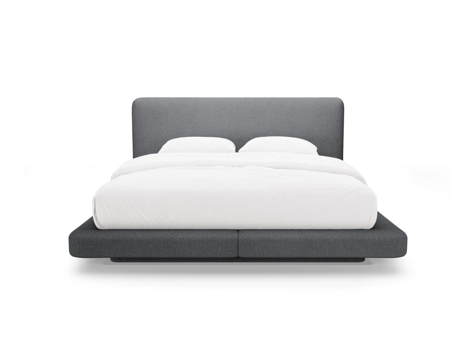 Elegantes Linea Bett mit 180 cm Kopfteil in Dunkelgrau von Micadoni, ideal für stilvolle Schlafzimmergestaltung.