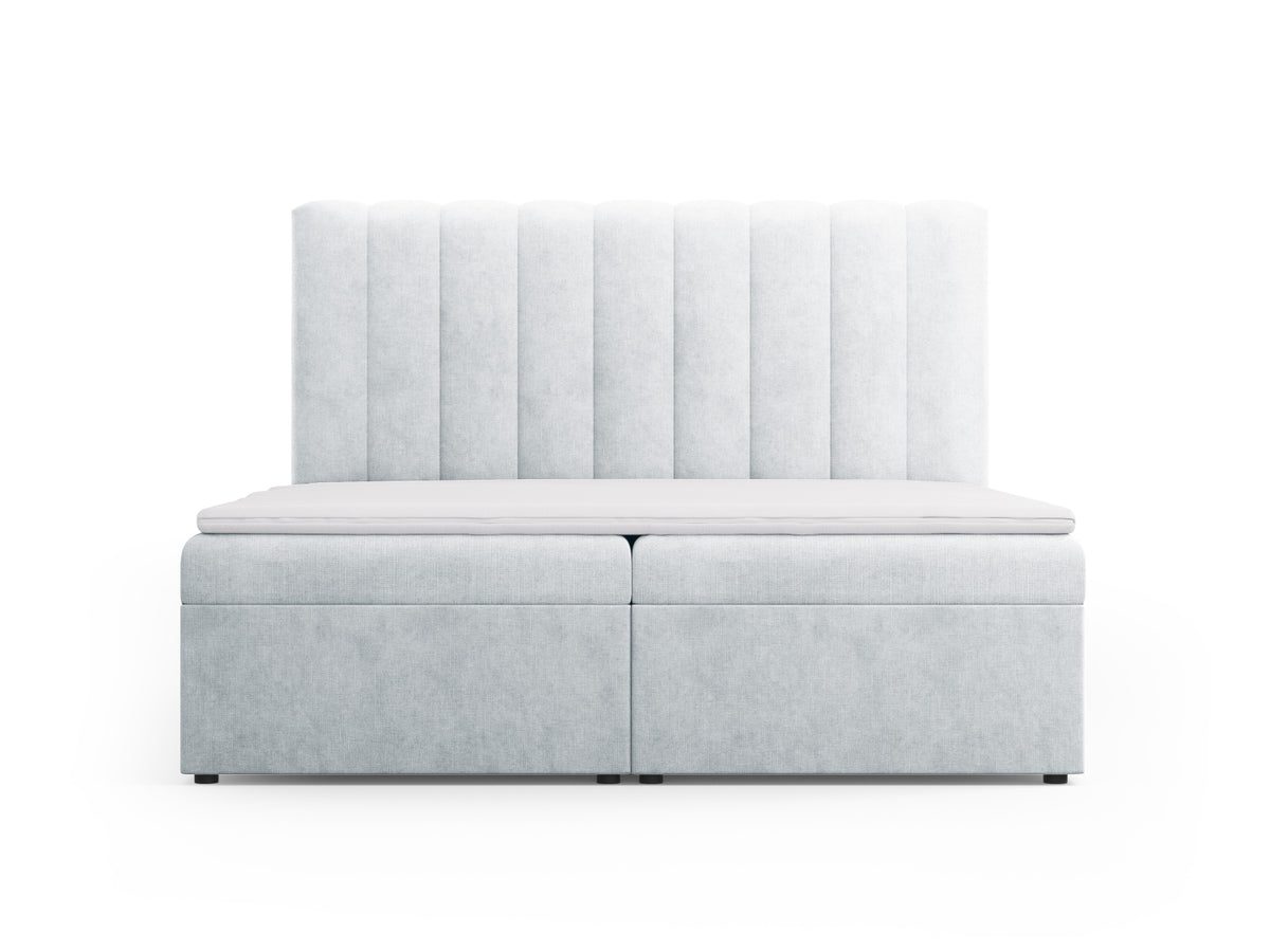 Kelp Boxspringbett Set 180cm: Headboard + Box Springs/Matratze + Matratze Topper in Light Grey-Moly präsentiert im Onlineshop von KAQTU Design AG. Bett ist von Micadoni