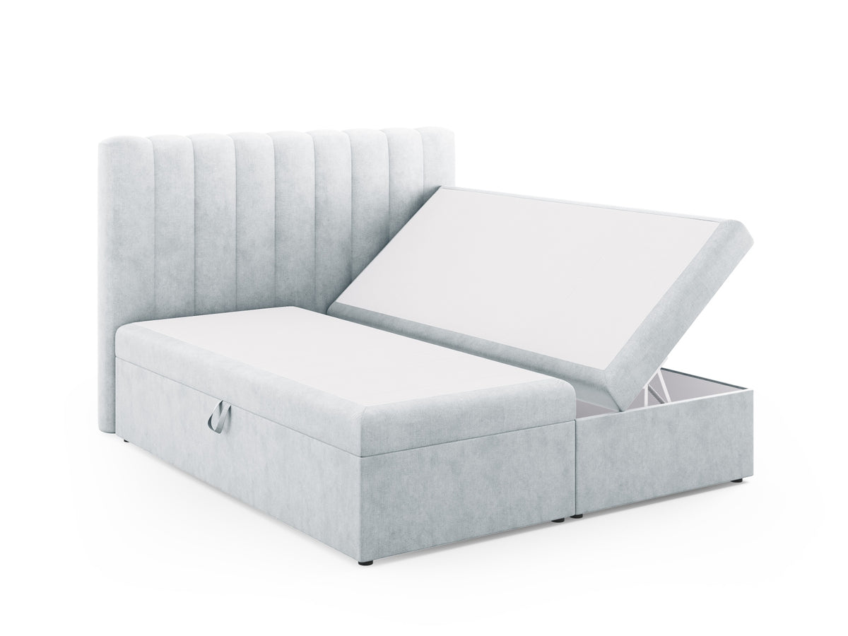 Kelp Boxspringbett Set 180cm: Headboard + Box Springs/Matratze + Matratze Topper in Light Grey-Moly präsentiert im Onlineshop von KAQTU Design AG. Bett ist von Micadoni