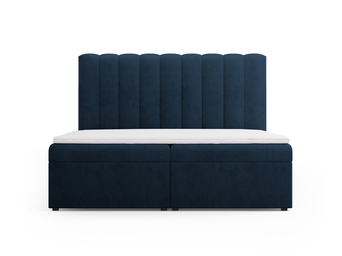 Kelp Boxspringbett Set 180cm: Headboard + Box Springs/Matratze + Matratze Topper in Royal Blue-Moly präsentiert im Onlineshop von KAQTU Design AG. Bett ist von Micadoni