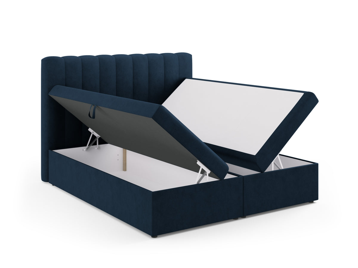 Kelp Boxspringbett Set 180cm: Headboard + Box Springs/Matratze + Matratze Topper in Royal Blue-Moly präsentiert im Onlineshop von KAQTU Design AG. Bett ist von Micadoni