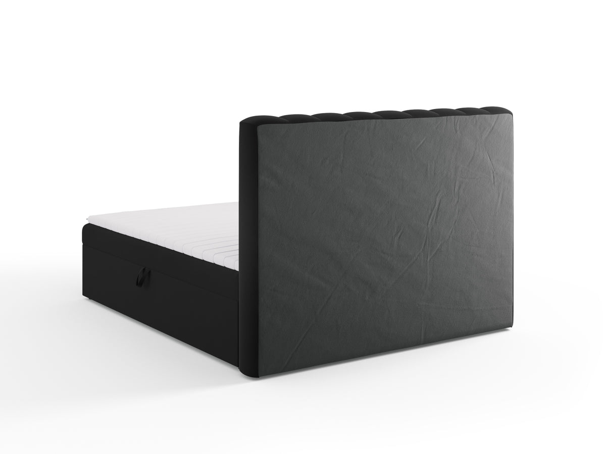 Kelp Boxspringbett Set 180cm: Headboard + Box Springs/Matratze + Matratze Topper in Black-Bluvel präsentiert im Onlineshop von KAQTU Design AG. Bett ist von Micadoni