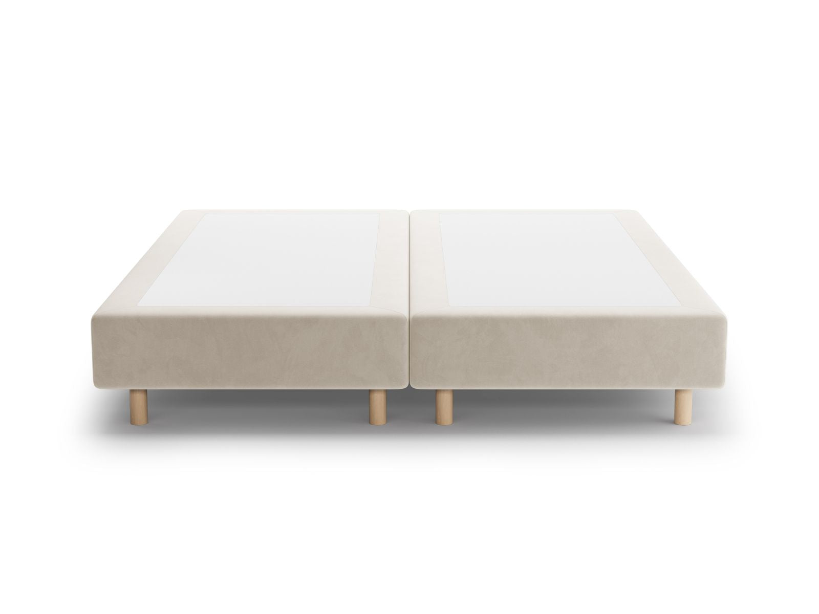 Stilvolles Bettgestell Whale in zartem Beige, 200 cm, von Micadoni – perfekt für ein modernes und einladendes Schlafzimmerambiente.