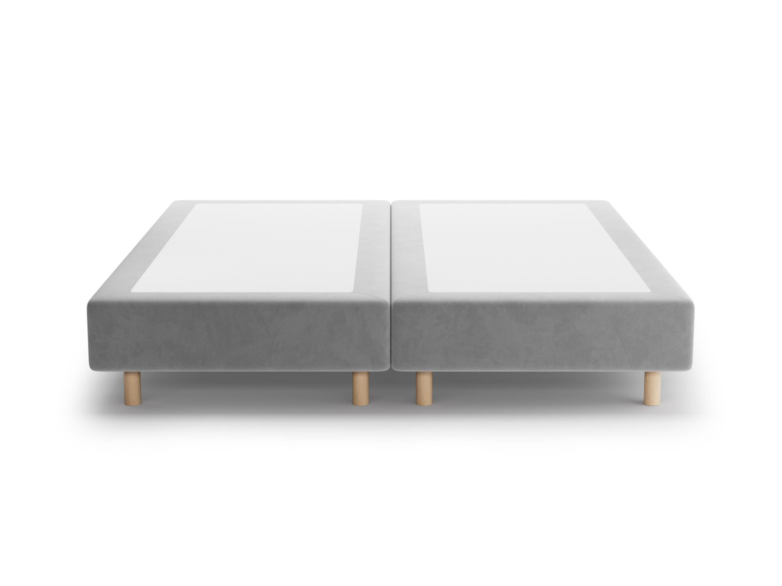 Modernes Bettgestell Whale in zartem Hellgrau, perfekt für ein elegantes Schlafzimmerambiente, erhältlich bei Micadoni.