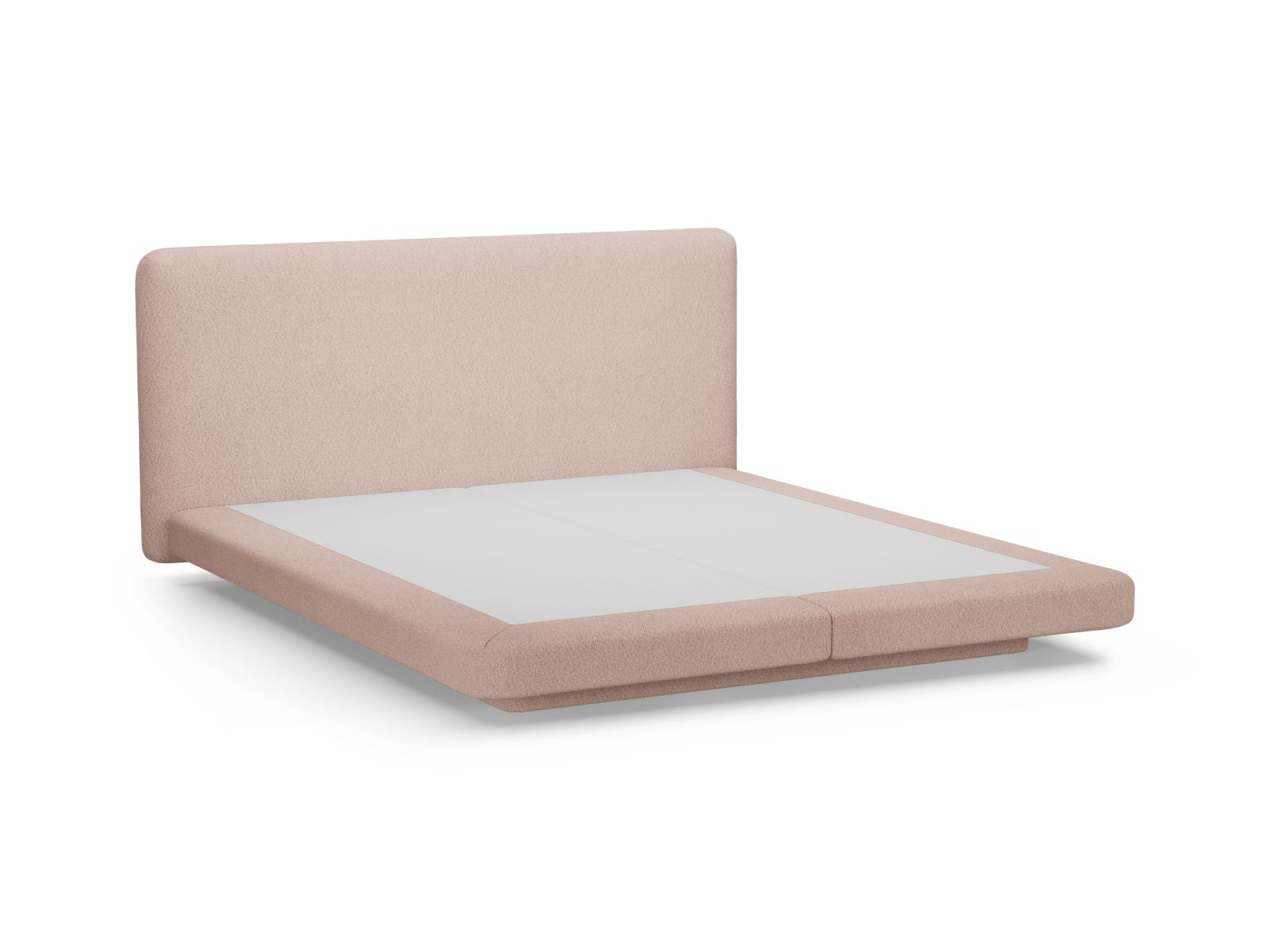 Elegantes Linea Bett von Micadoni mit 200 cm hohem Kopfteil in sanftem Powder Pink, ideal für stilvolle und einladende Schlafräume.