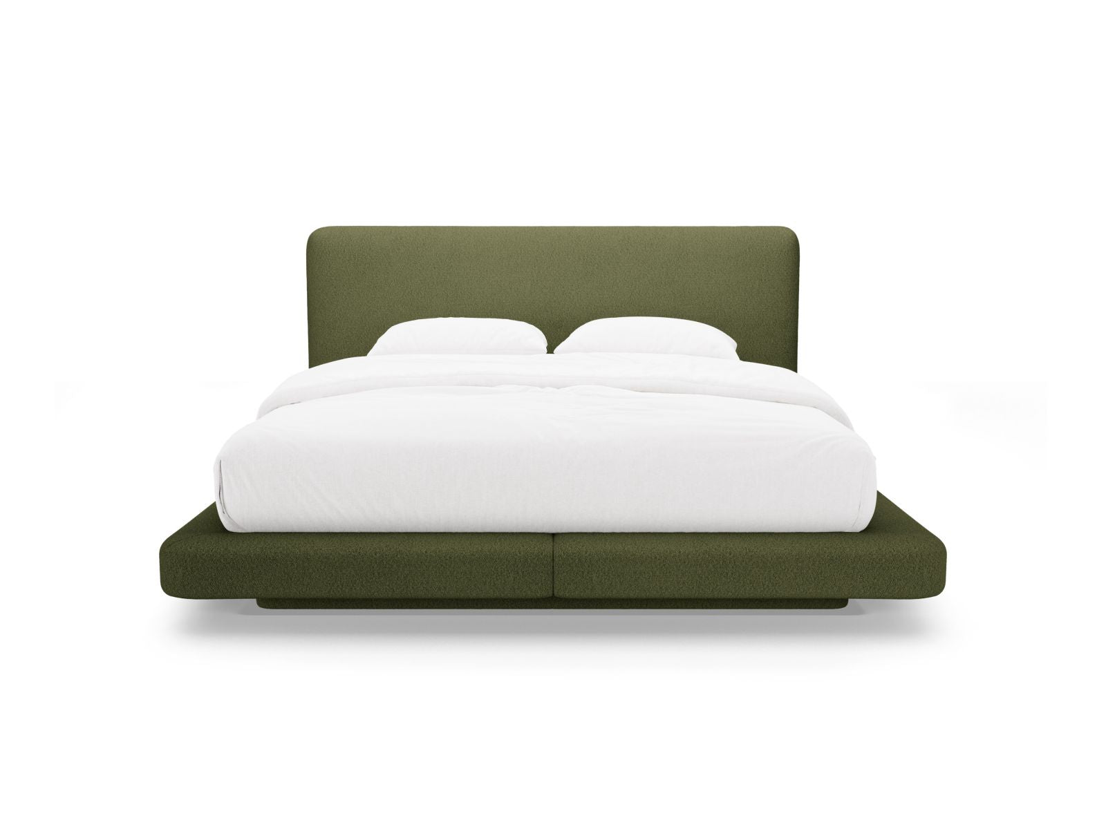 Elegantes Linea Bett mit 200 cm Kopfteil in Dunkelolivgrün von Micadoni, ideal für stilvolle Schlafzimmergestaltung.