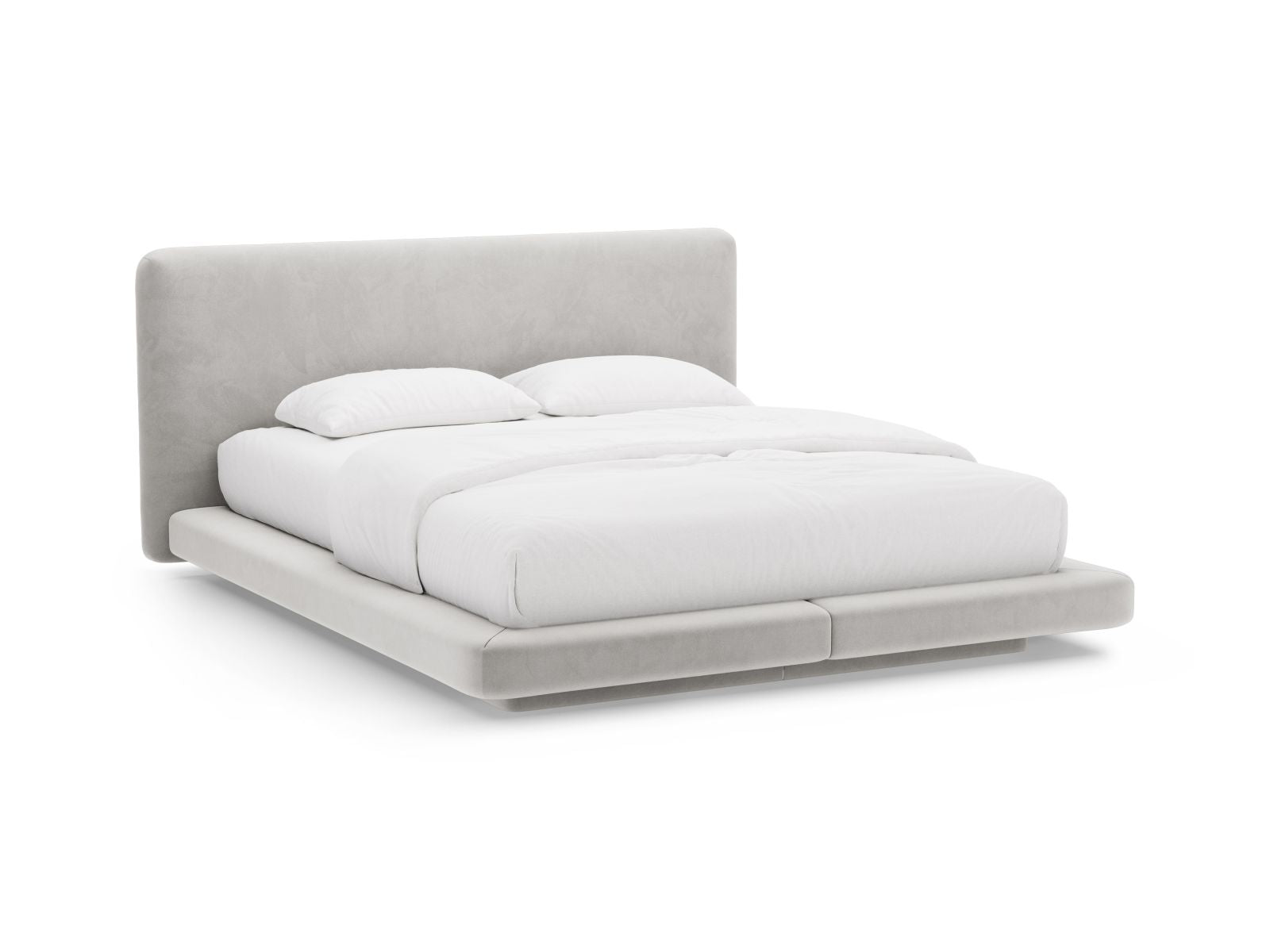 Linea Bett mit Kopfteil 200cm in Light Grey-Magic Velvet präsentiert im Onlineshop von KAQTU Design AG. Bett ist von Micadoni