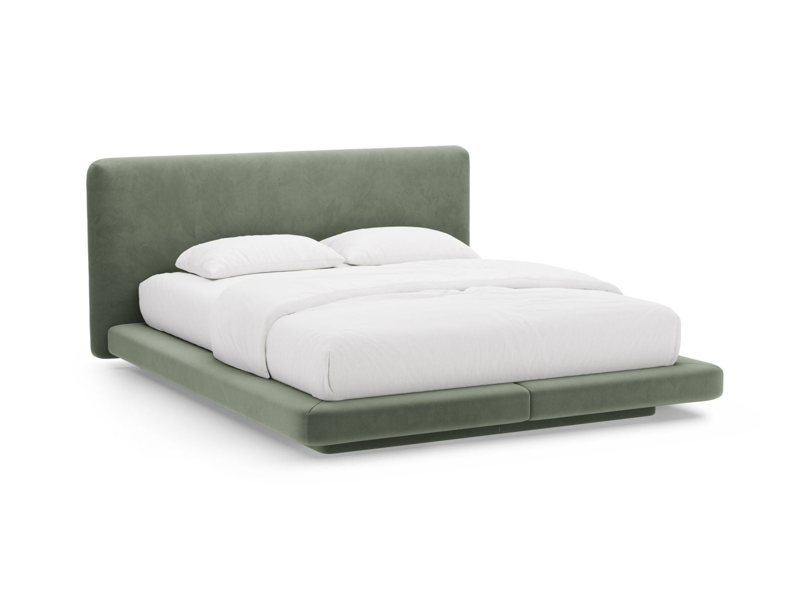 Linea Bett mit Kopfteil 200cm in Green-Magic Velvet präsentiert im Onlineshop von KAQTU Design AG. Bett ist von Micadoni