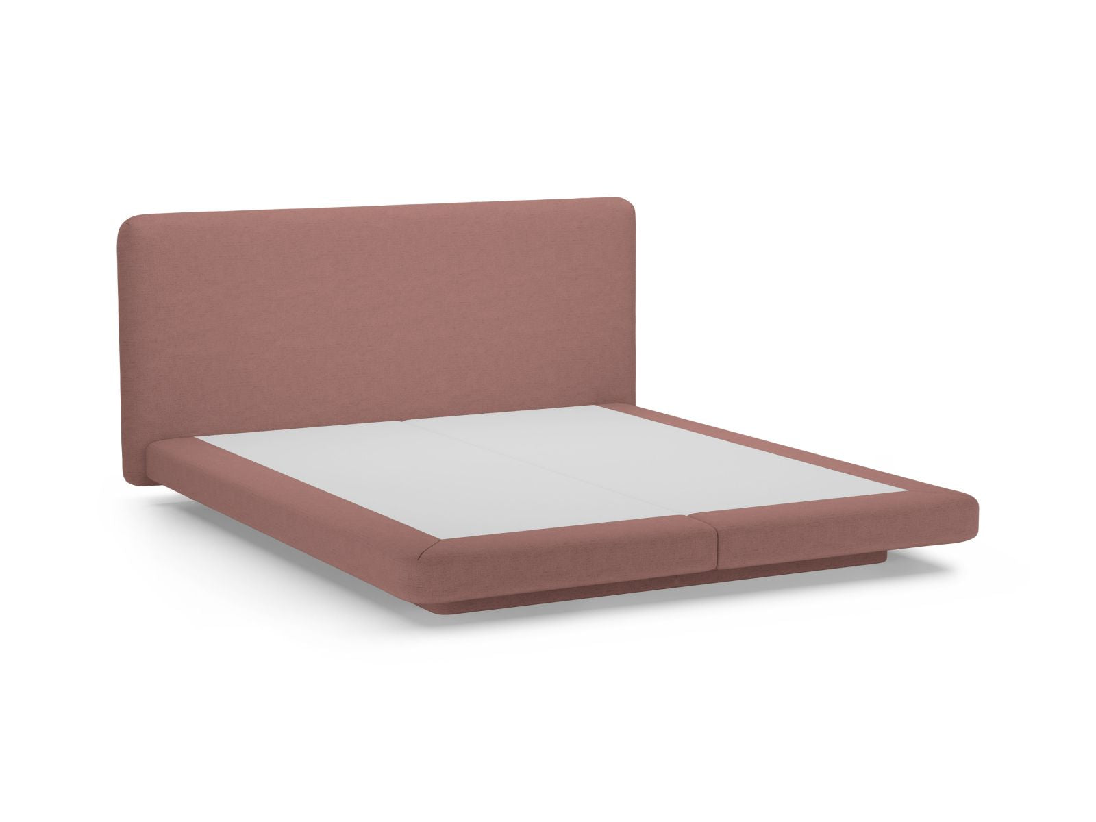 Elegantes Linea Bett mit 200 cm Kopfteil in luxuriösem Dunkelrosa, ideal für stilvolle Schlafzimmergestaltung.