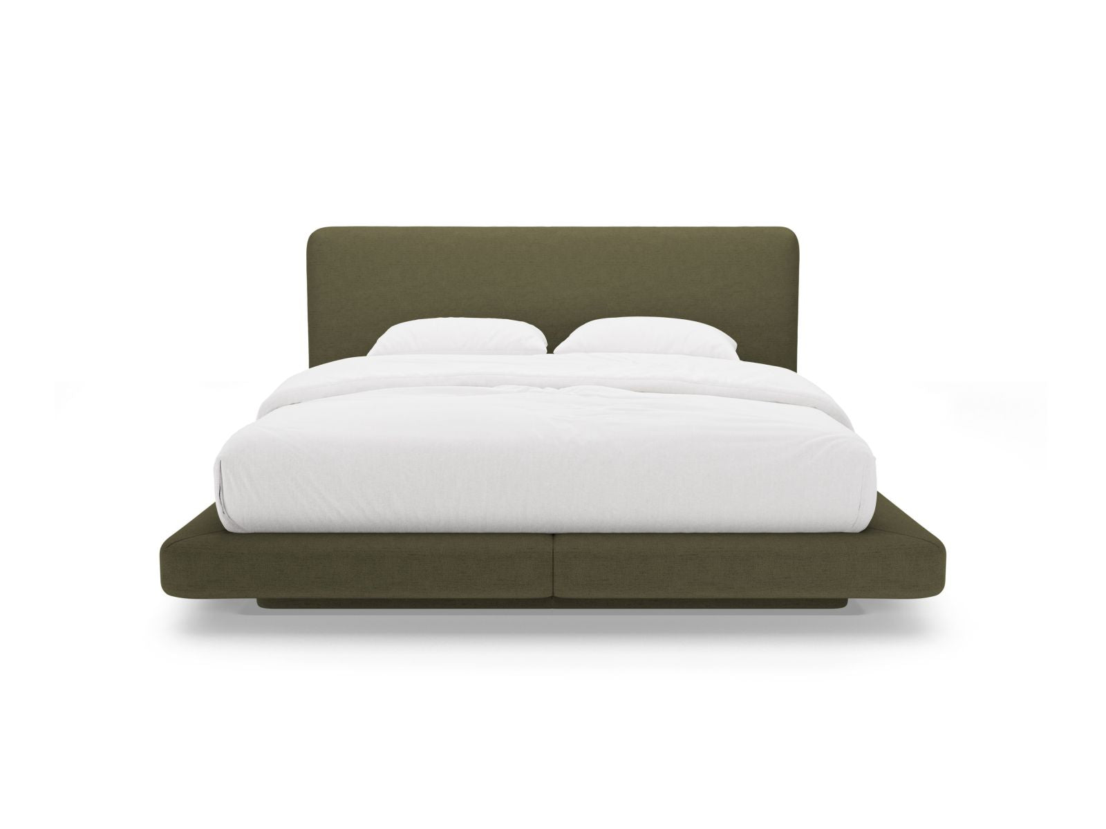 Elegantes Linea Bett mit 200 cm Kopfteil in stilvollem Grün von Micadoni, ideal für moderne Schlafzimmergestaltung.