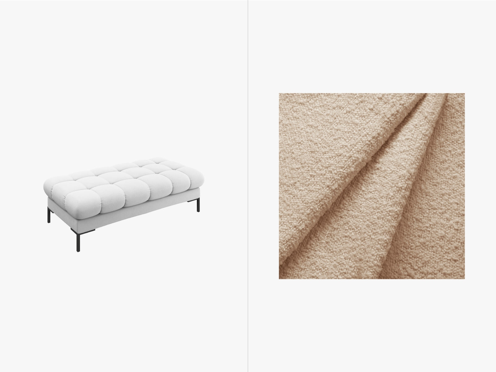 Mamaia Bank 2 Sitzer in Beige/Schwarz präsentiert im Onlineshop von KAQTU Design AG. Sitzbank ist von Micadoni