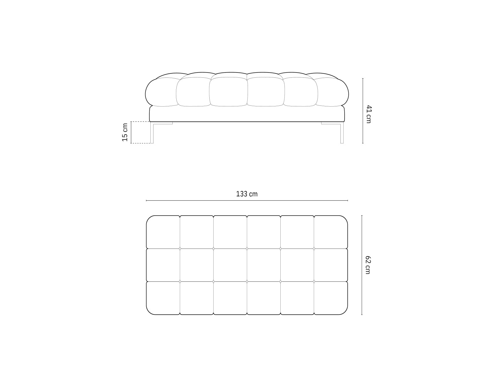 Mamaia Bank 2 Sitzer in Beige/Schwarz präsentiert im Onlineshop von KAQTU Design AG. Sitzbank ist von Micadoni