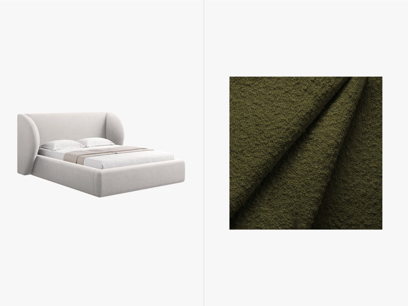 Miley Bett mit Stauraum und Headboard  187cm in Dark Olive Green präsentiert im Onlineshop von KAQTU Design AG. Bett ist von Micadoni