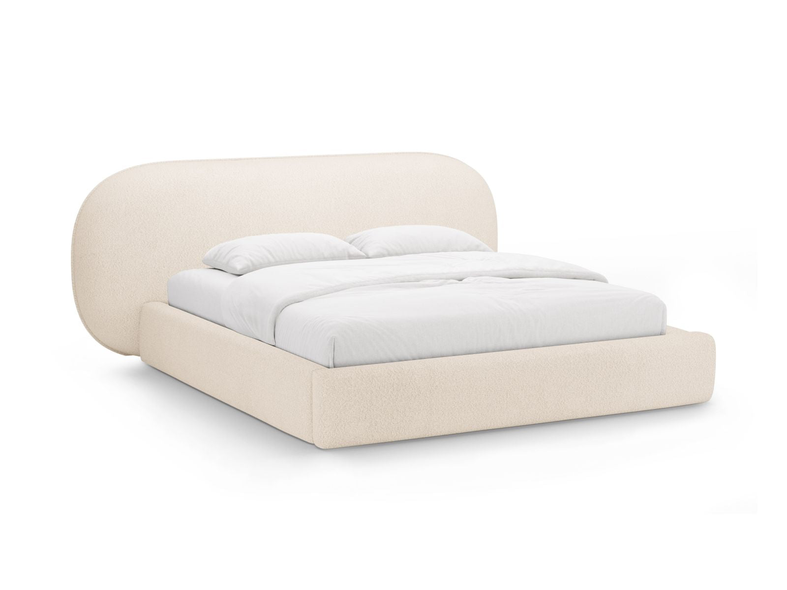 Ovalo Bett mit Stauraum mit Kopfteil 140cm in Beige-Baloo präsentiert im Onlineshop von KAQTU Design AG. Bett ist von Micadoni