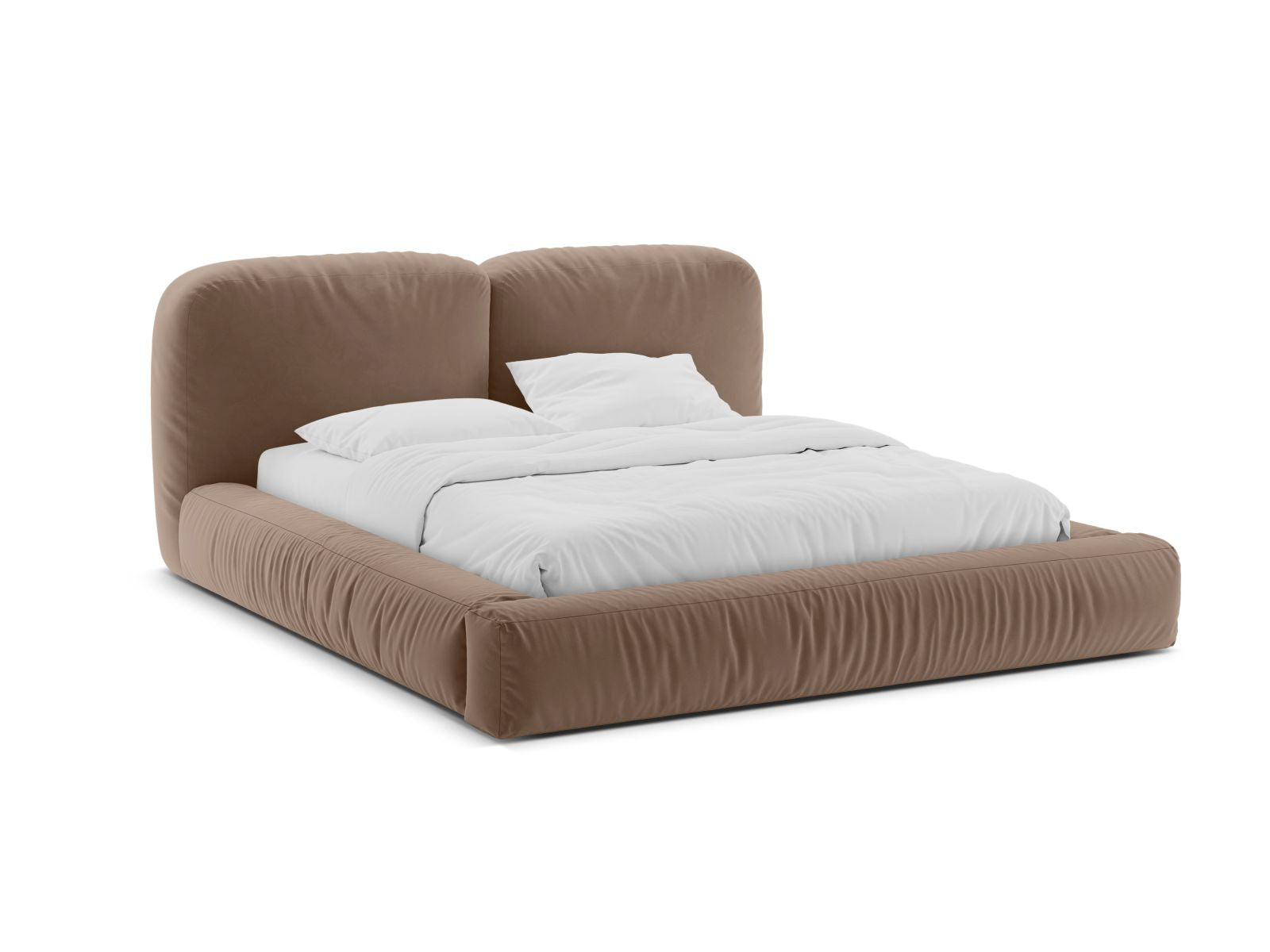 Martina Bett mit Stauraum mit Kopfteil 140cm in Dark Beige-Vogue präsentiert im Onlineshop von KAQTU Design AG. Bett ist von Micadoni